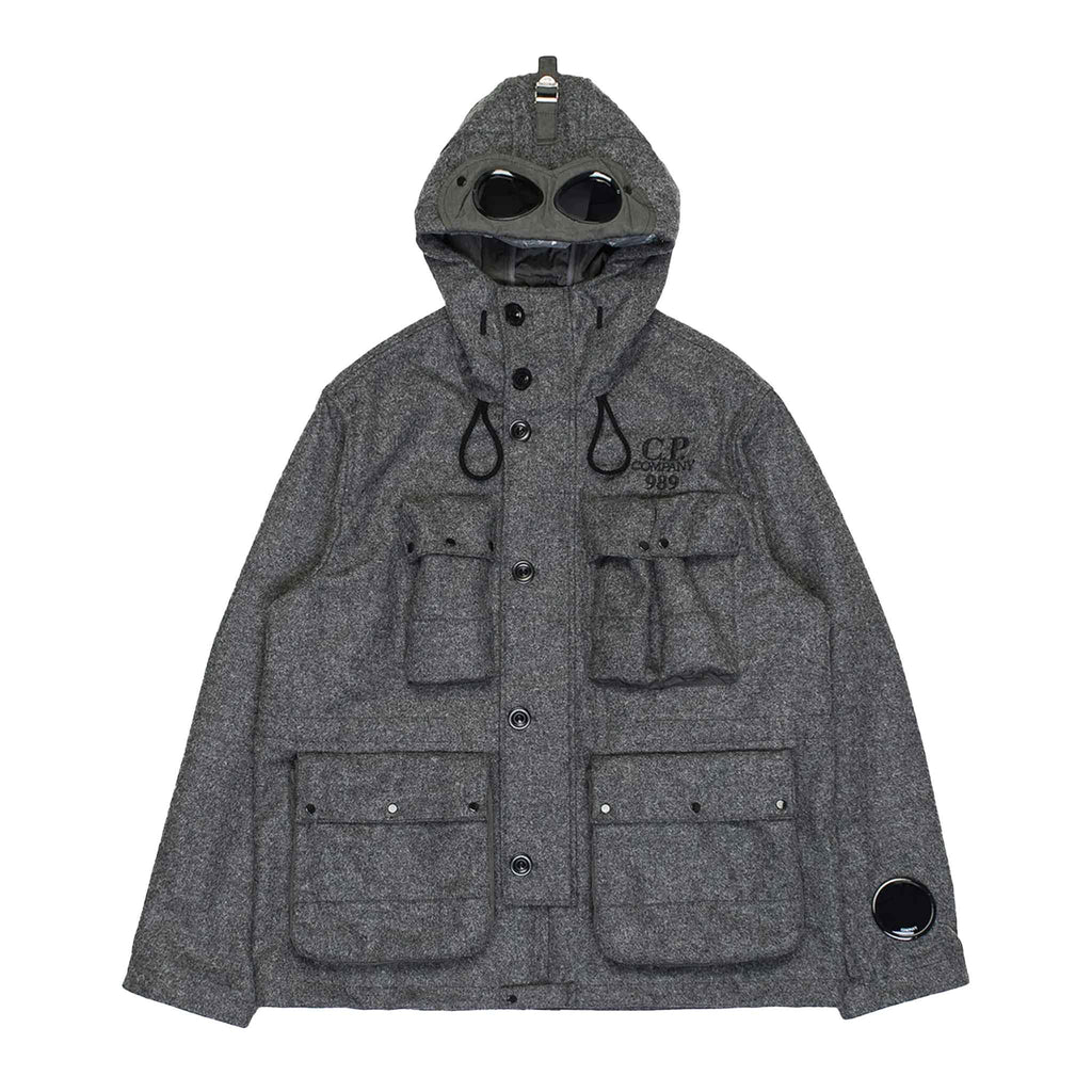C.P. Company Shetland Twill Mile Jacket in Anthracite Melange- Grey