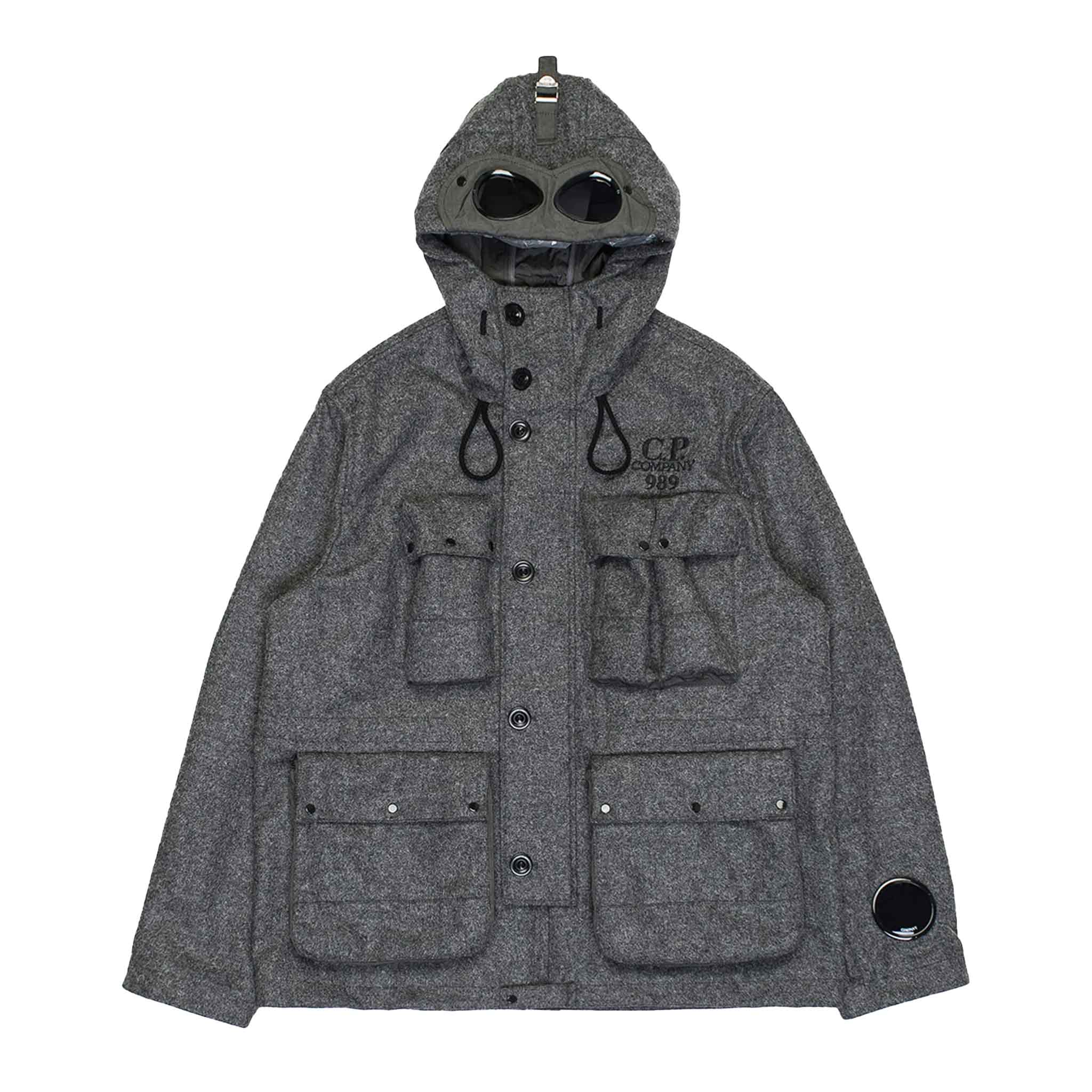 C.P. Company Shetland Twill Mile Jacket in Anthracite Melange- Grey