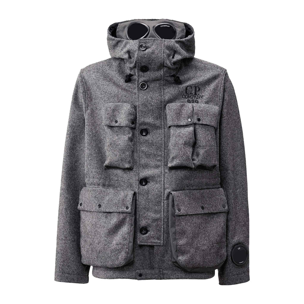 C.P. Company Shetland Twill Mile Jacket in Anthracite Melange- Grey
