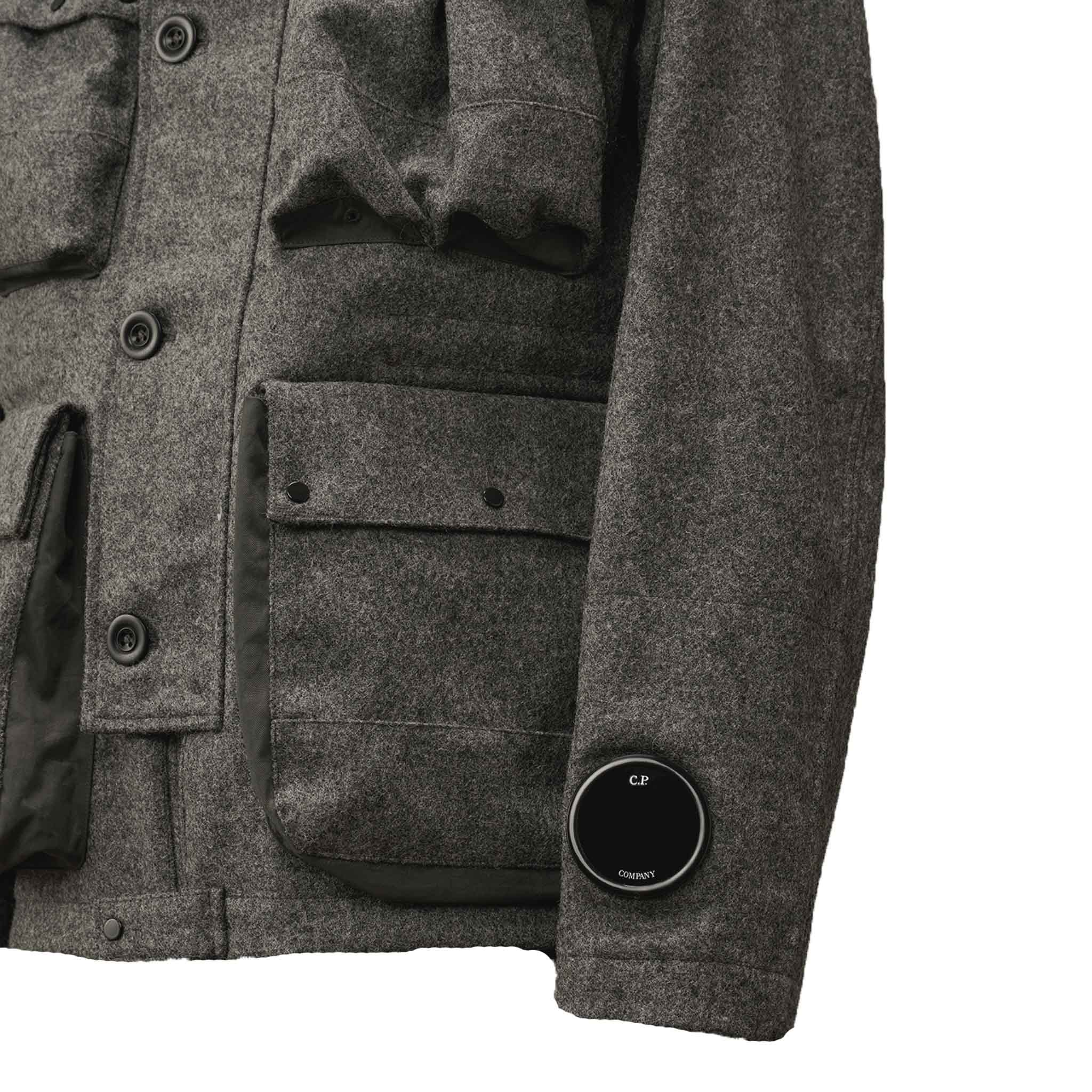 C.P. Company Shetland Twill Mile Jacket in Anthracite Melange- Grey