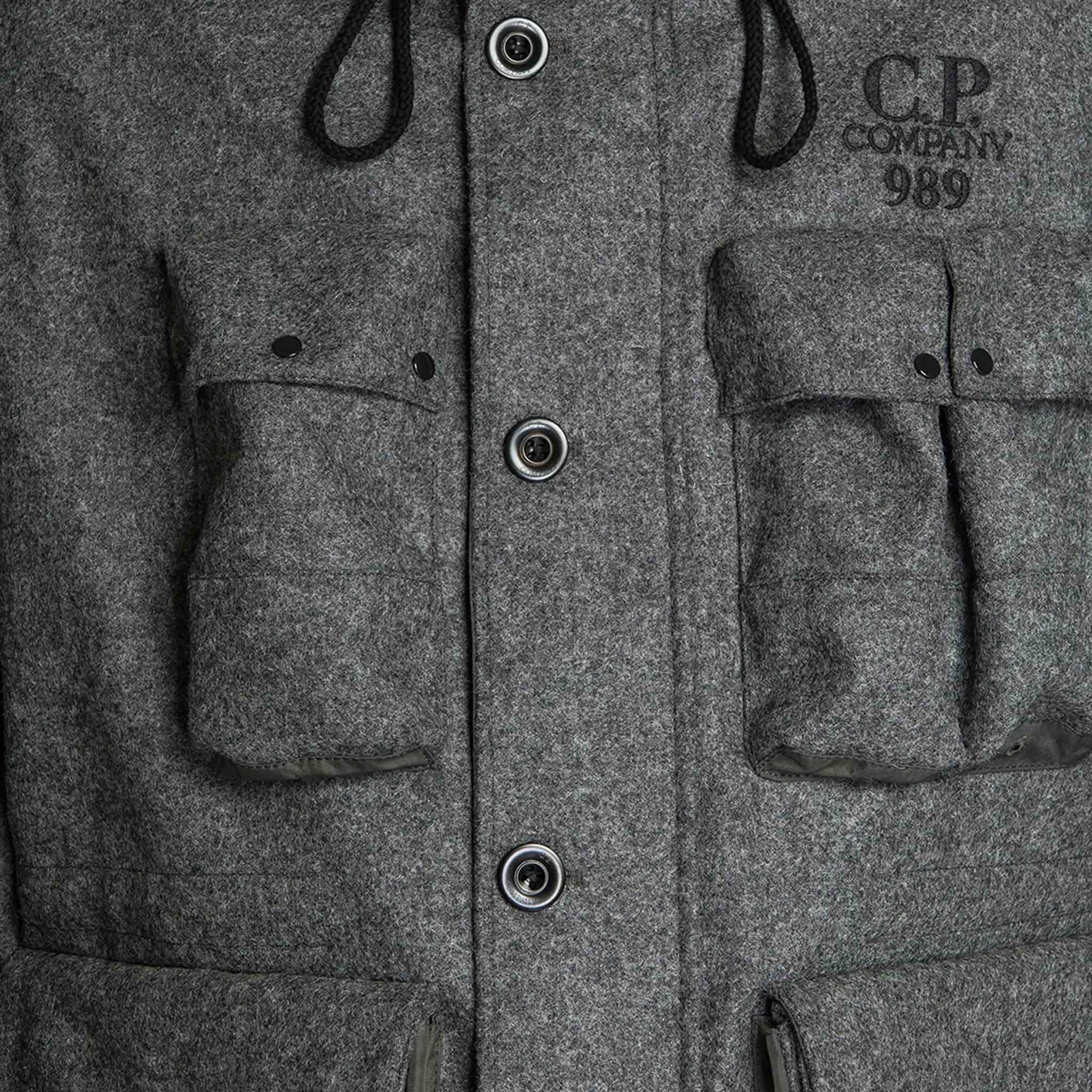 C.P. Company Shetland Twill Mile Jacket in Anthracite Melange- Grey