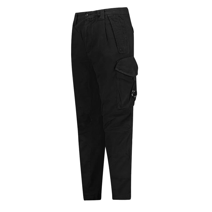 C.P. Company Stretch Sateen Ergonomic Lens Cargo Pants in Black