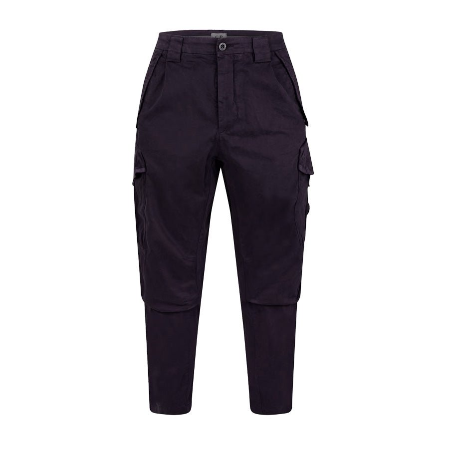 C.P. Company Stretch Sateen Ergonomic Lens Cargo Pants in Nightshade-Purple