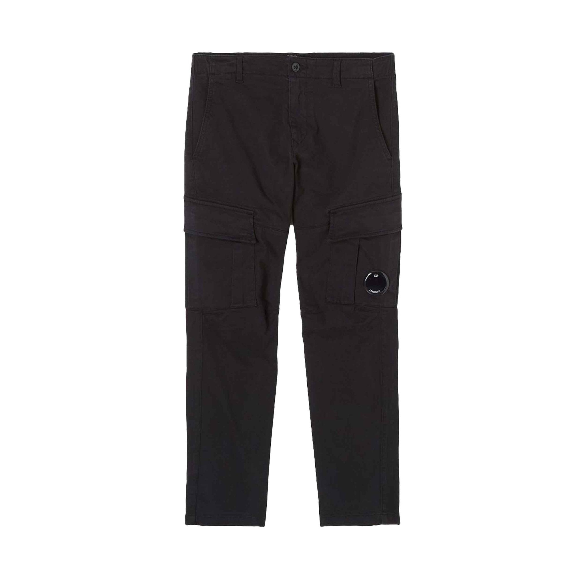 C.P. Company Stretch Sateen Lens Cargo Pants in Black