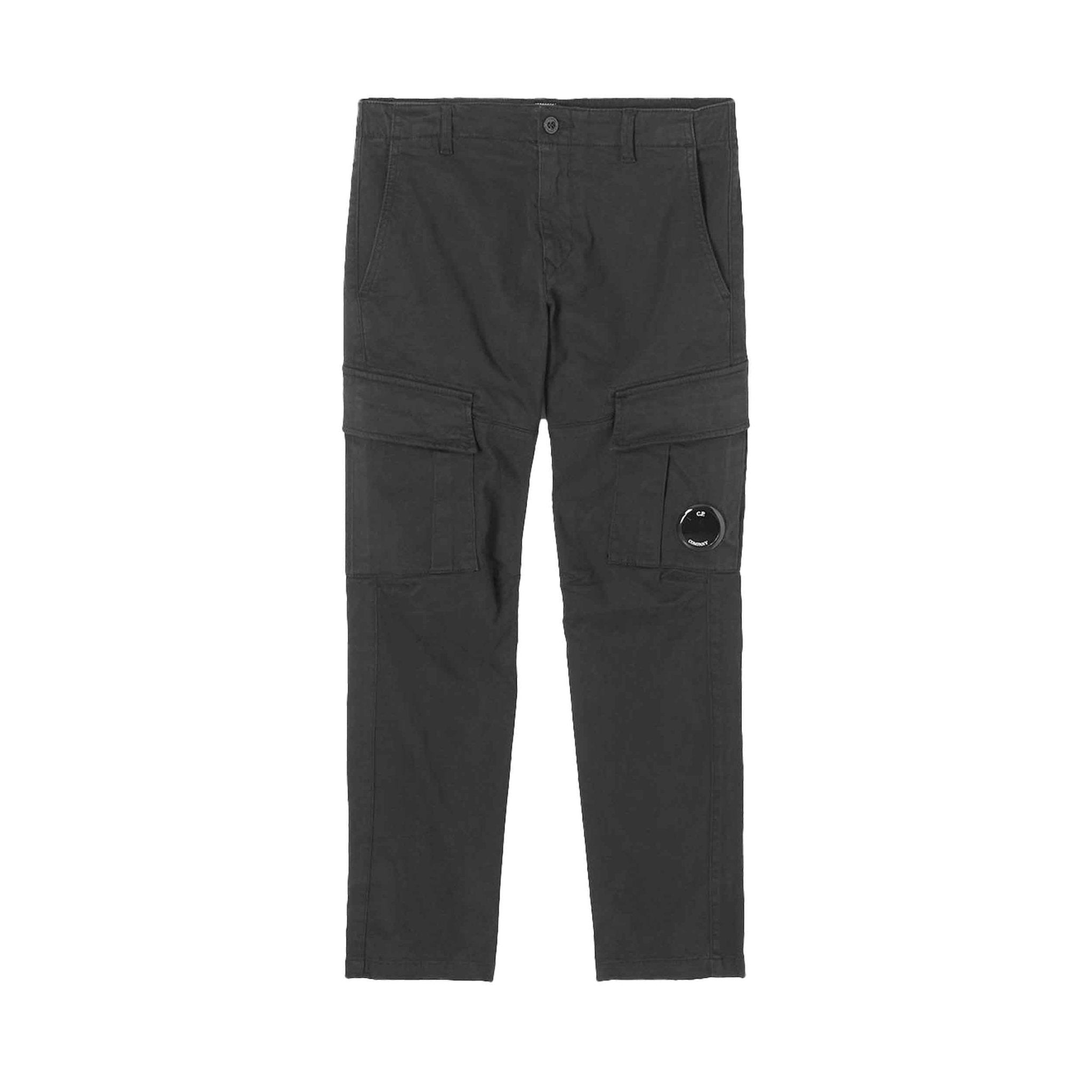 C.P. Company Stretch Sateen Lens Cargo Pants in Smoked Pearl- Grey
