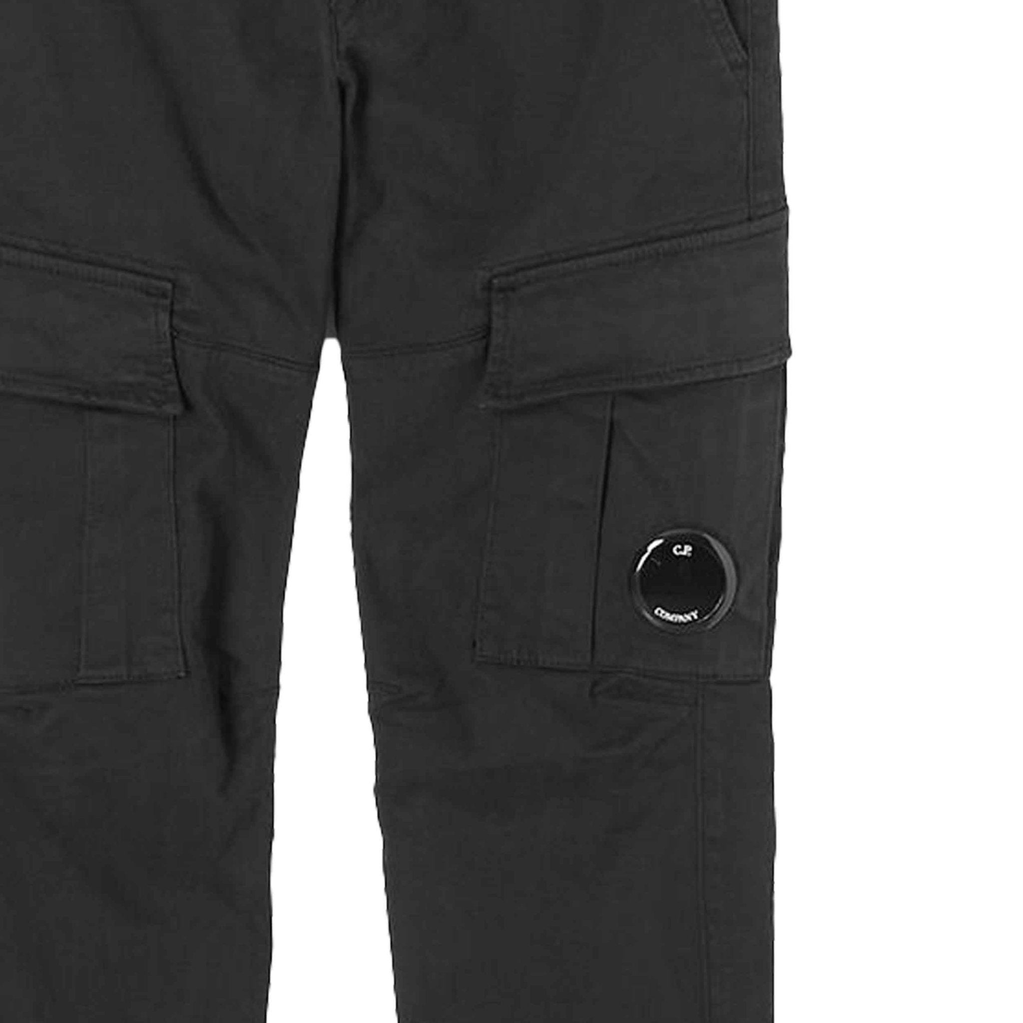 C.P. Company Stretch Sateen Lens Cargo Pants in Smoked Pearl- Grey