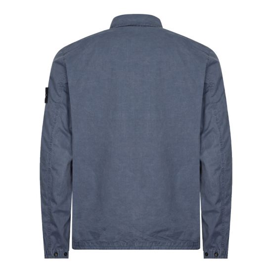 Stone Island Avio Blue Double Pocket Overshirt