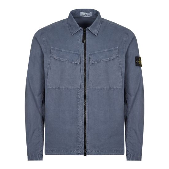 Stone Island Avio Blue Double Pocket Overshirt