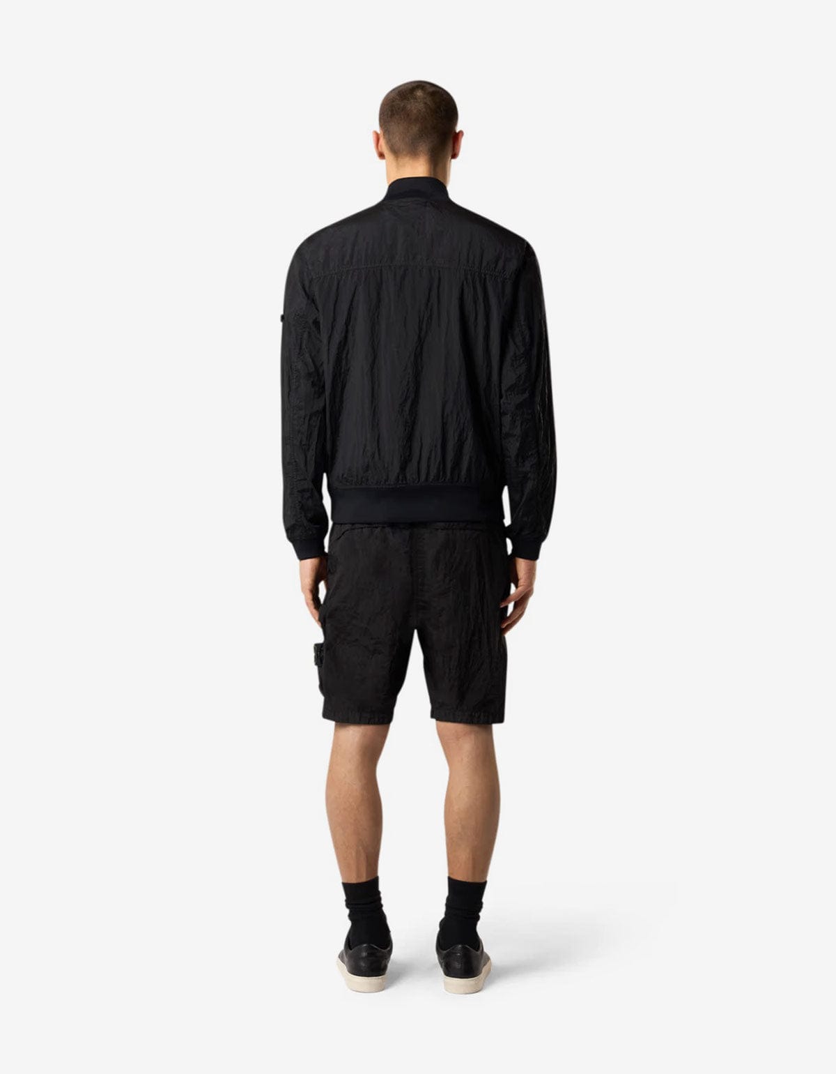 Stone Island Black Nylon Metal Cargo Shorts