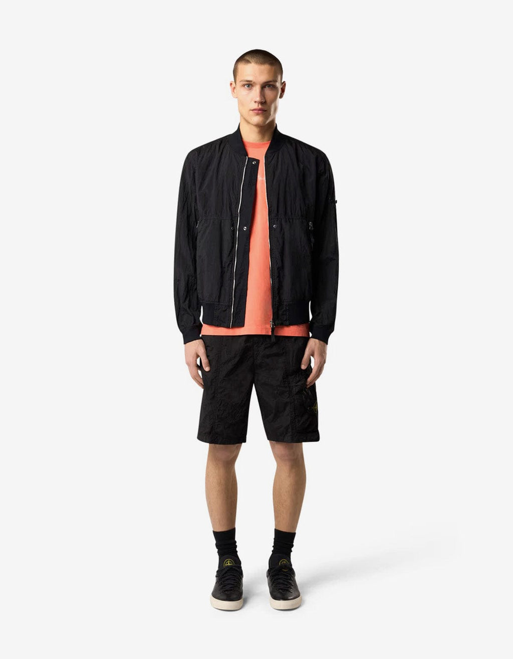 Stone Island Black Nylon Metal Cargo Shorts