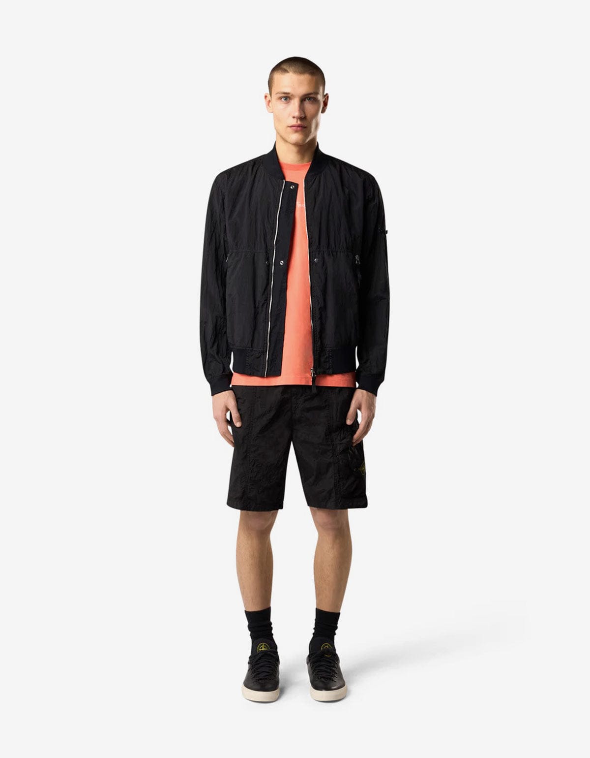 Stone Island Black Nylon Metal Cargo Shorts