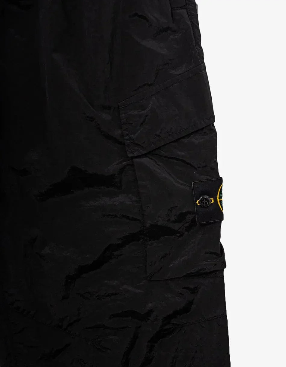 Stone Island Black Nylon Metal Cargo Trousers