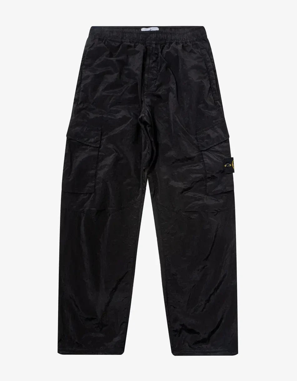 Stone Island Black Nylon Metal Cargo Trousers