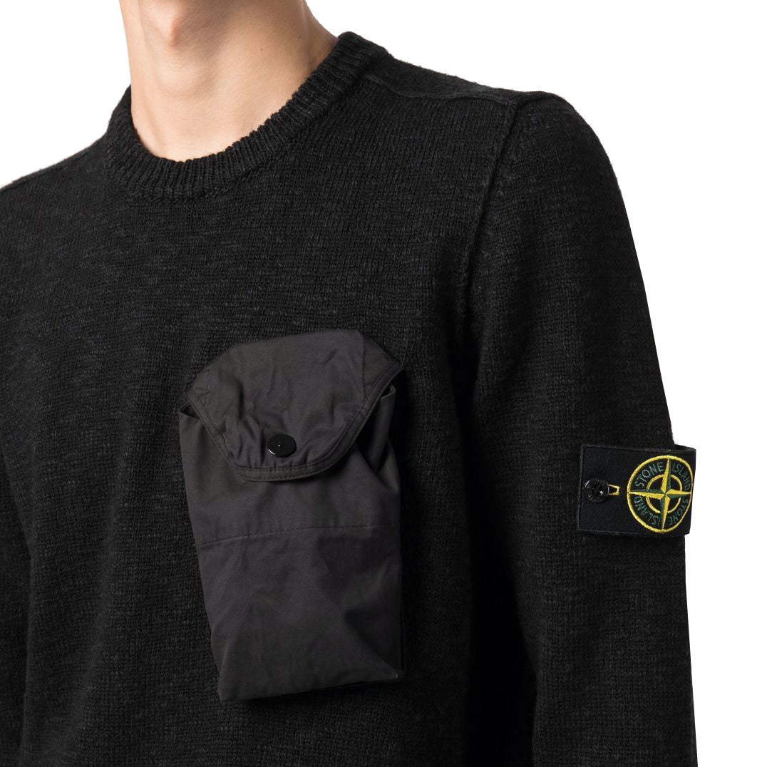 Stone Island Black Pocket Knit Sweatshirt