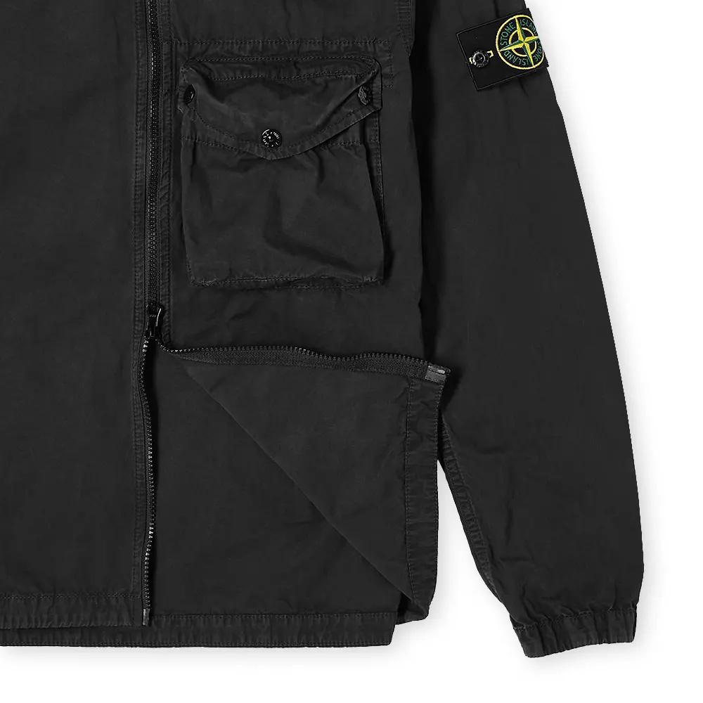 Stone Island Black Zip Pocket Overshirt