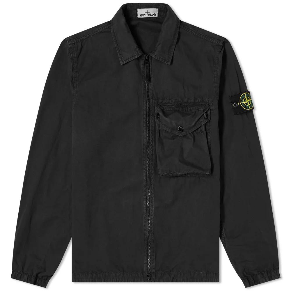 Stone Island Black Zip Pocket Overshirt