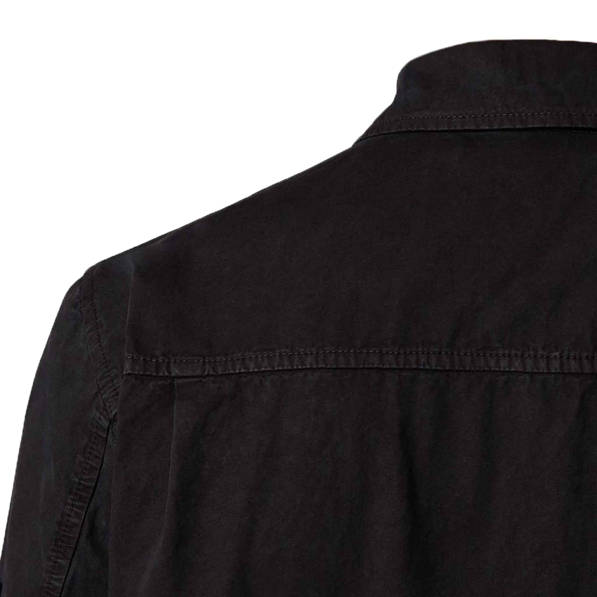 Stone Island Brushed Cotton 'Old' Effect Overshirt in Black