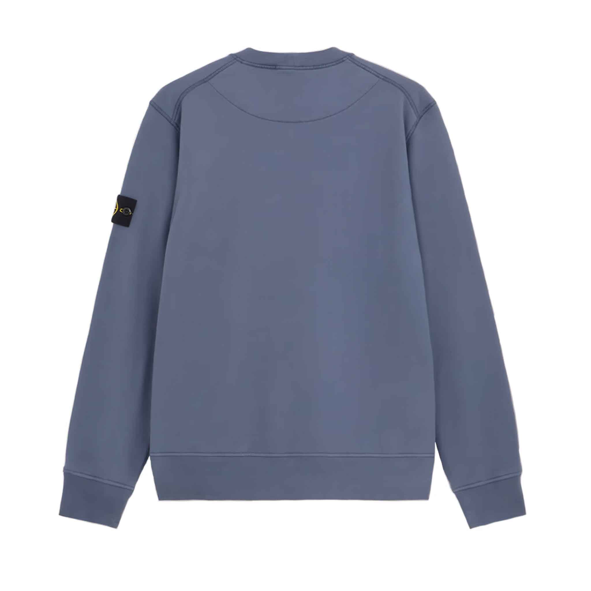 Stone Island Cotton Fleece Crewneck Sweatshirt in Mid Blue