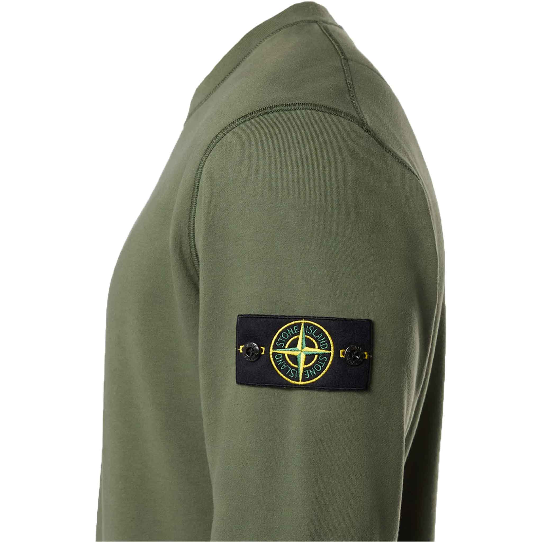 Stone Island Cotton Fleece Crewneck Sweatshirt in Musk Green