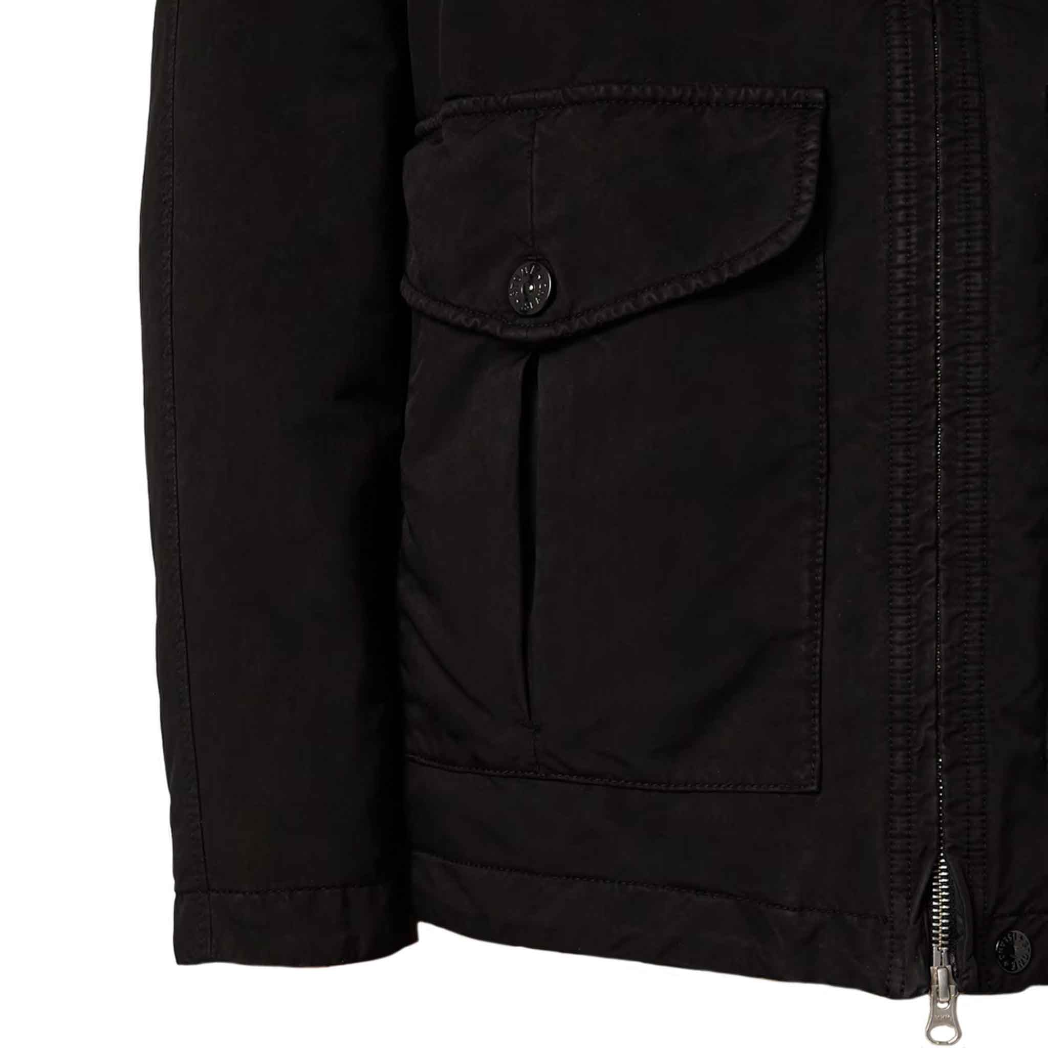 Stone Island David-TC Hooded Down Parka in Black