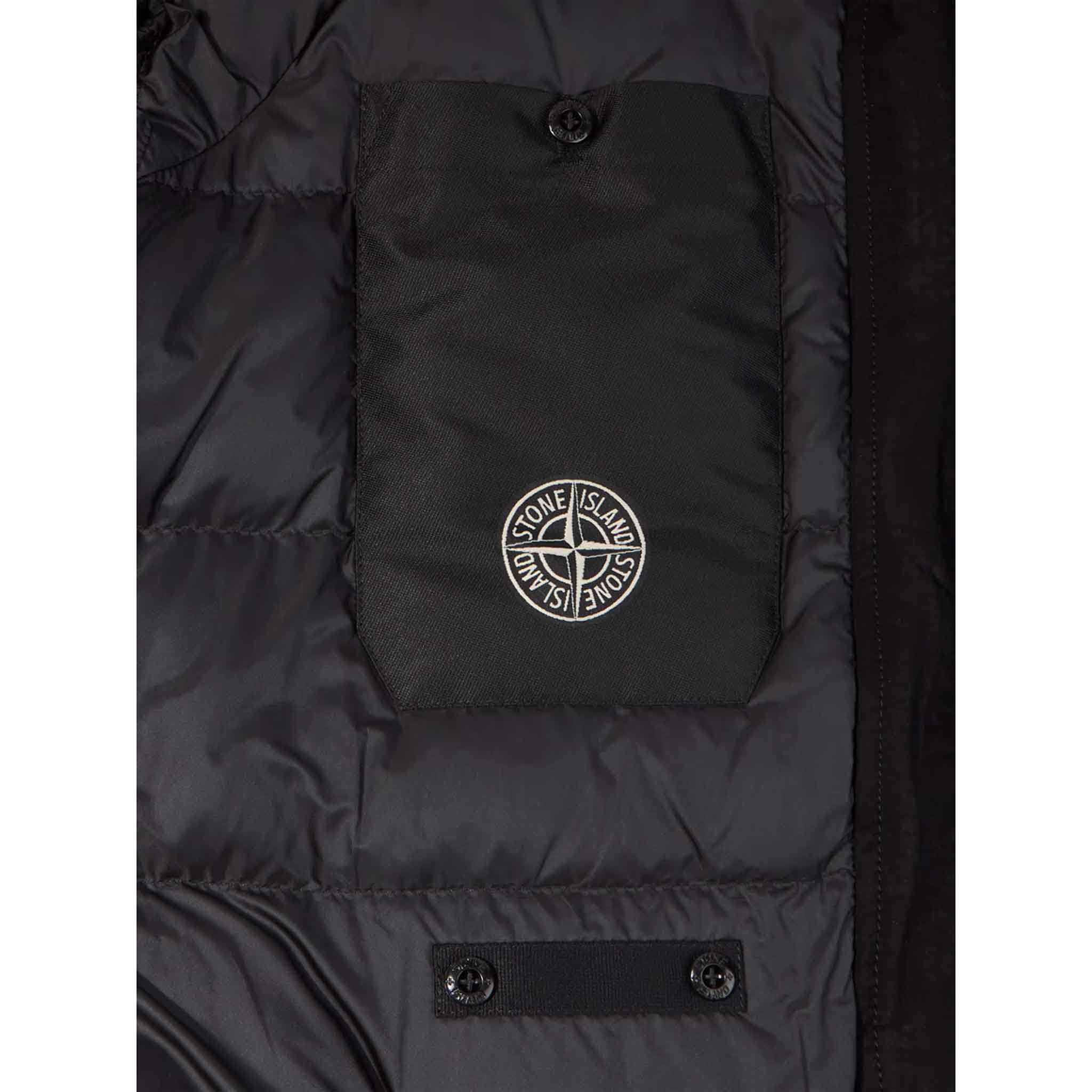 Stone Island David-TC Hooded Down Parka in Black