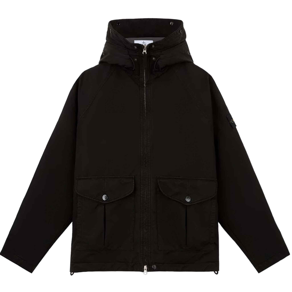 Stone Island David-TC Hooded Down Parka in Black