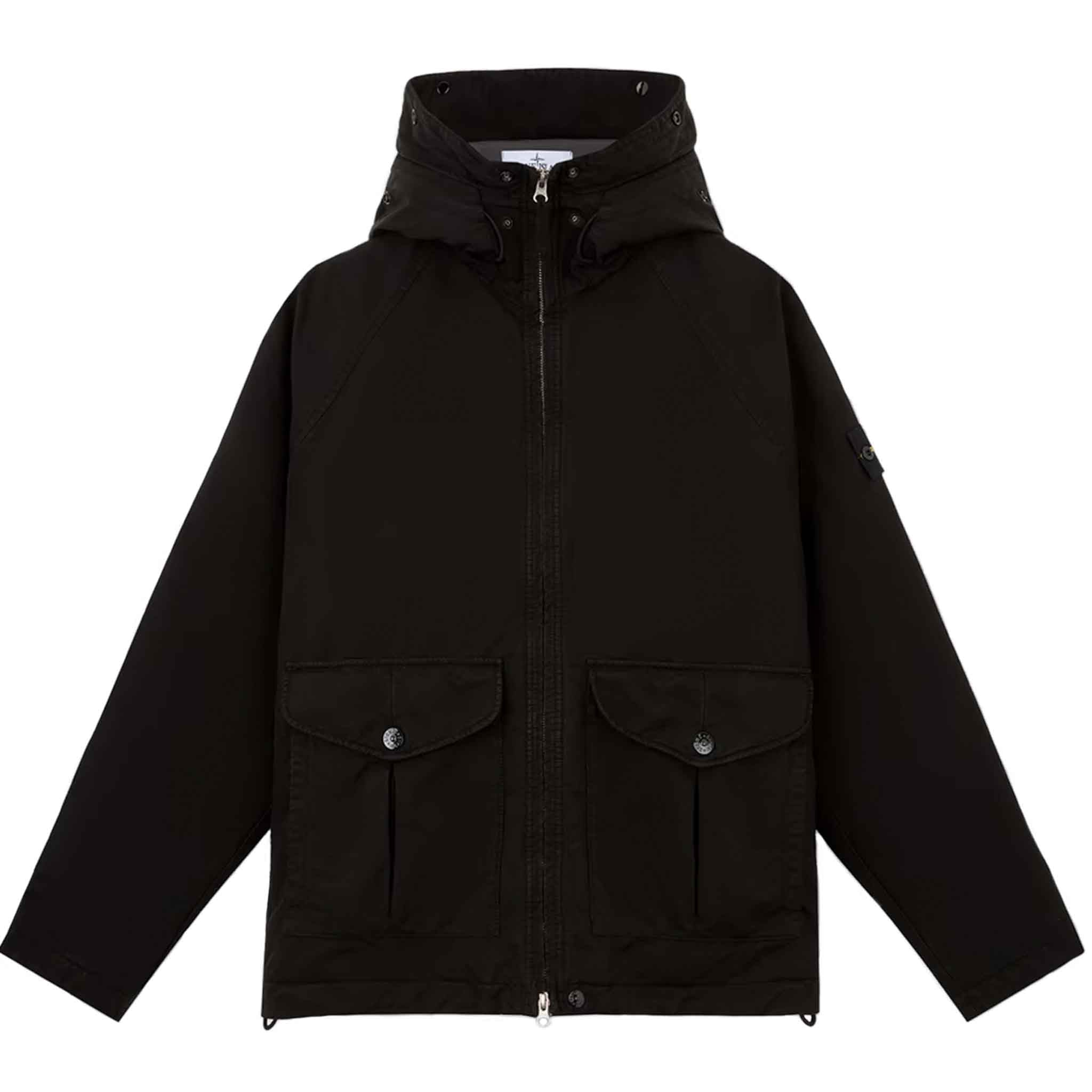 Stone Island David-TC Hooded Down Parka in Black