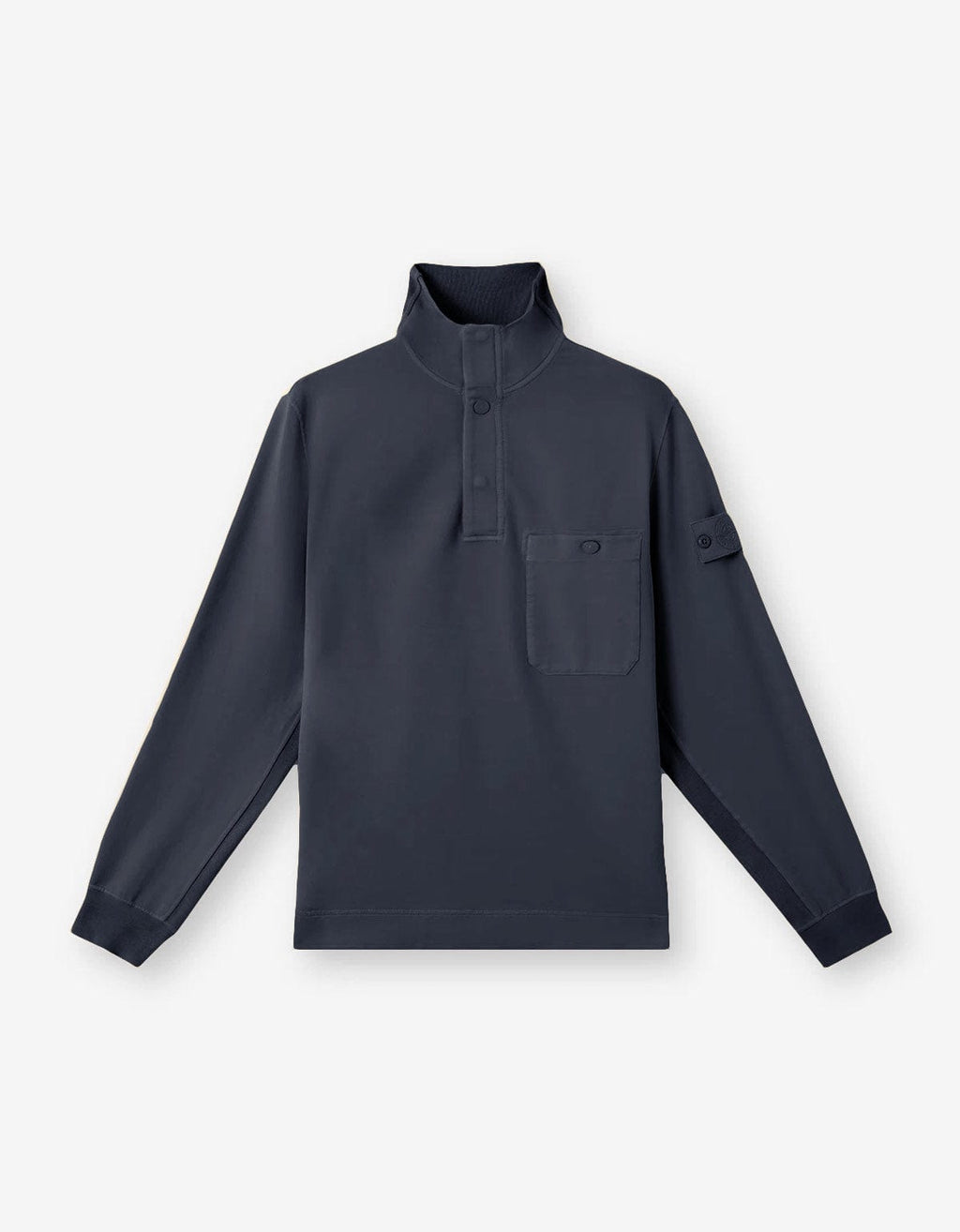 Stone Island Ghost Blue Half-Snap Sweatshirt