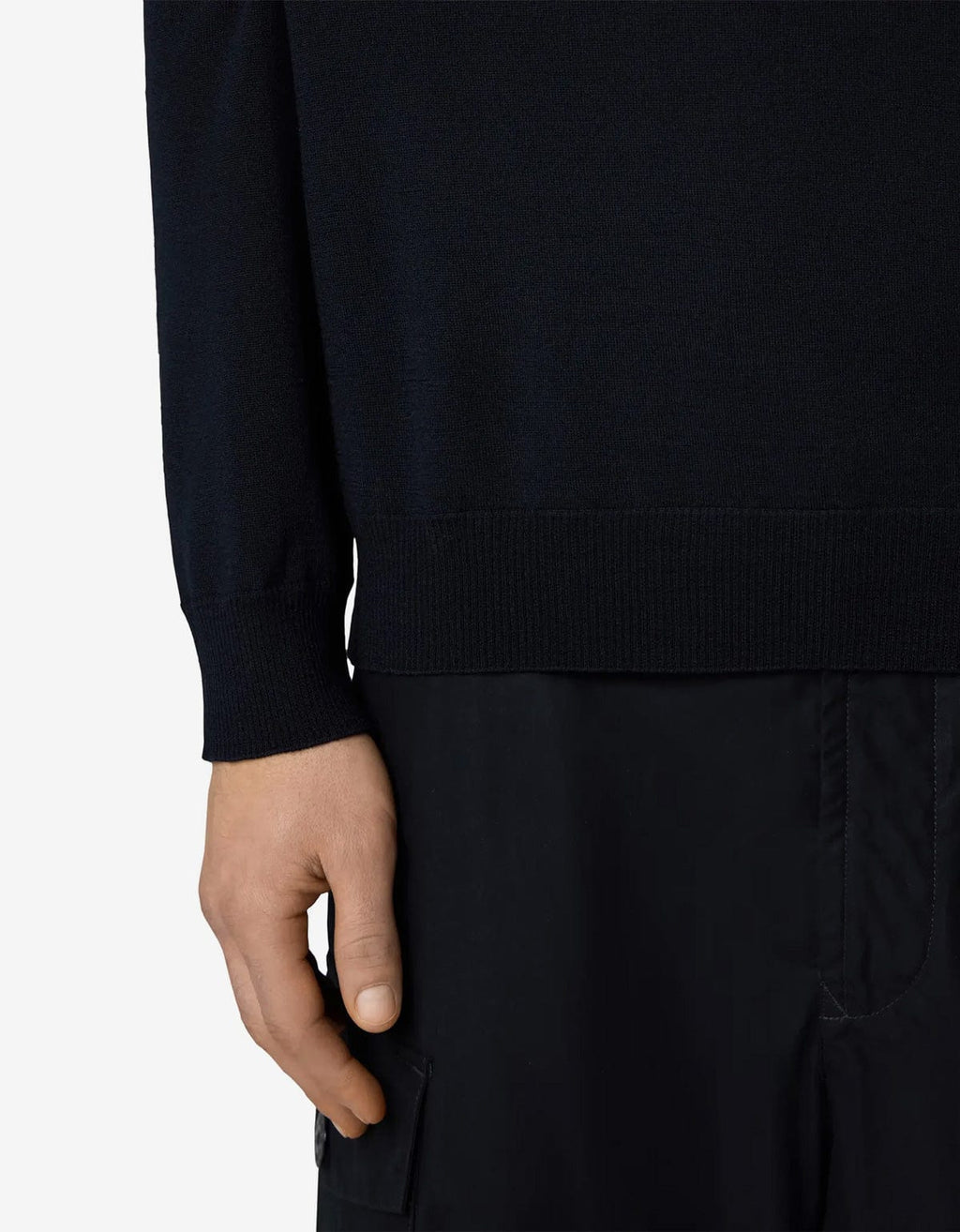 Stone Island Ghost Blue Wool LS Polo Shirt