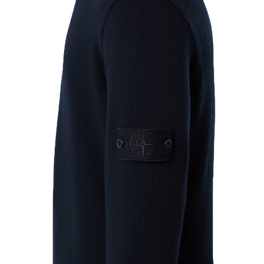 Stone Island Ghost Wool Loose Fit Crewneck Sweater in Navy Blue