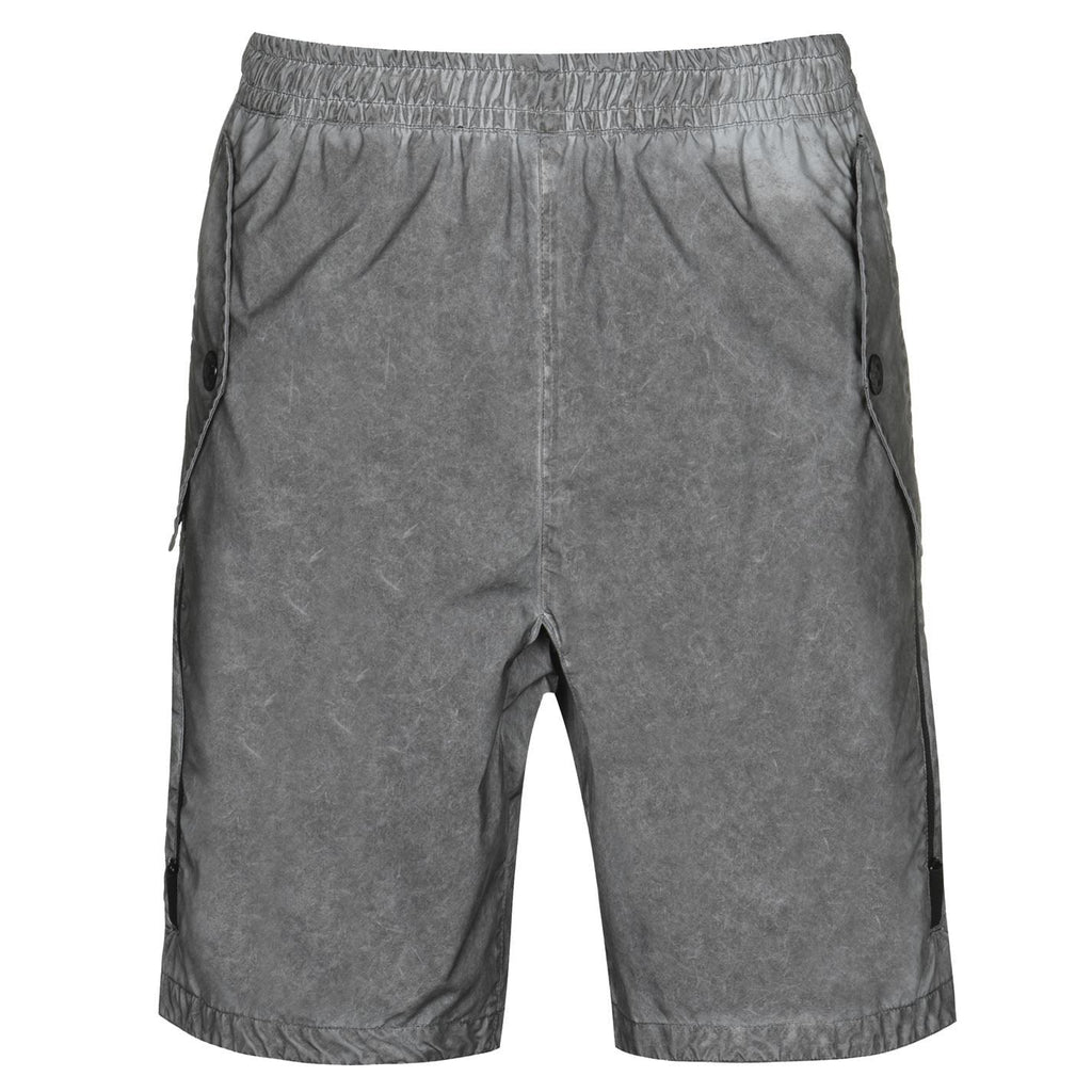 Stone Island Grey Reflective Logo Shorts