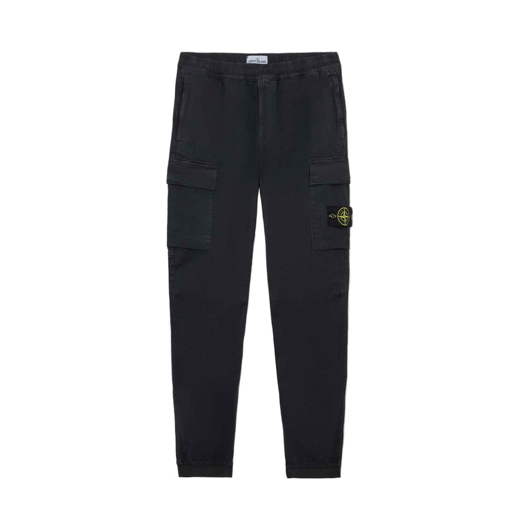 Stone Island 'Old' Effect Regular Tapered Cargo Pants in Black