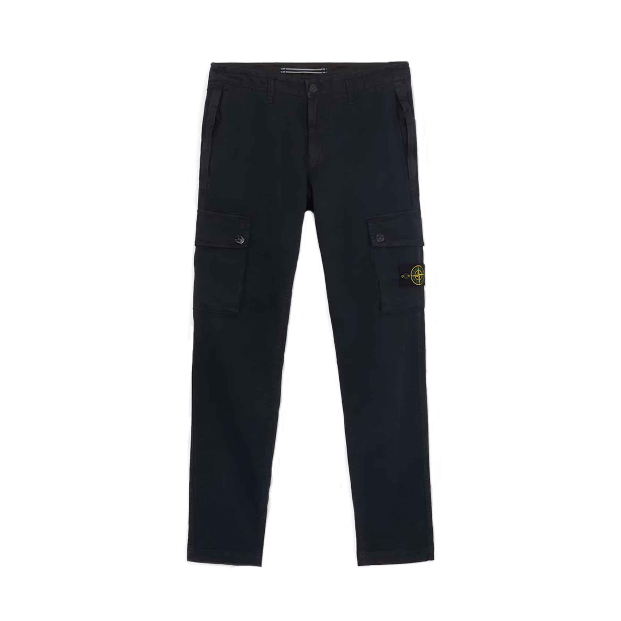 Stone Island 'Old' Effect Slim Fit Cargo Pants in Navy Blue